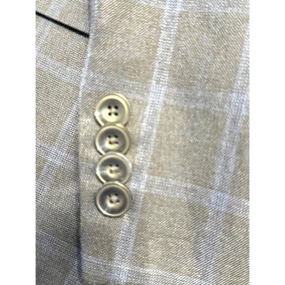 Michael Kors Blazer Men's 46R Sport Coat Gray Blue Plaid Check 2 Button Lined - Picture 3 of 6